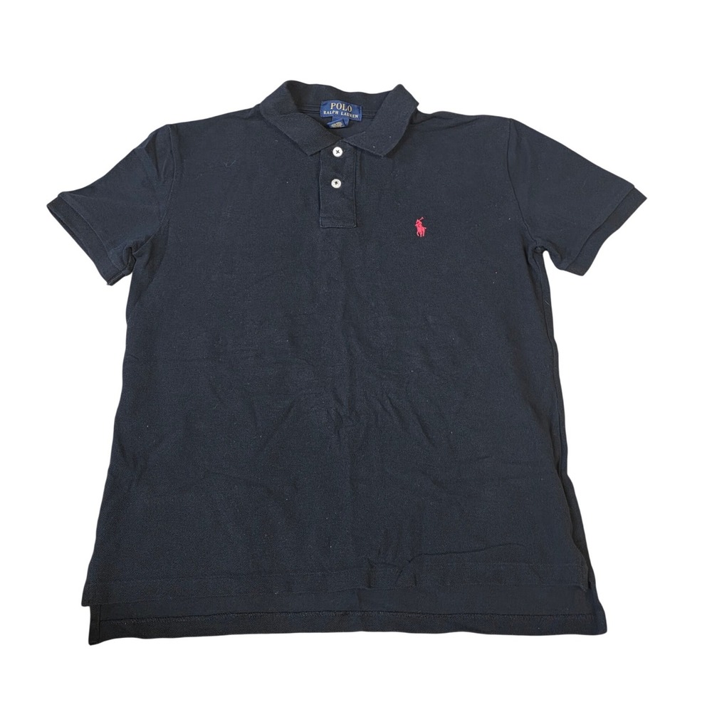 Polo Ralph Lauren Kids Boys Black Short Sleeve Pony Logo Polo Shirt Size L 14-16